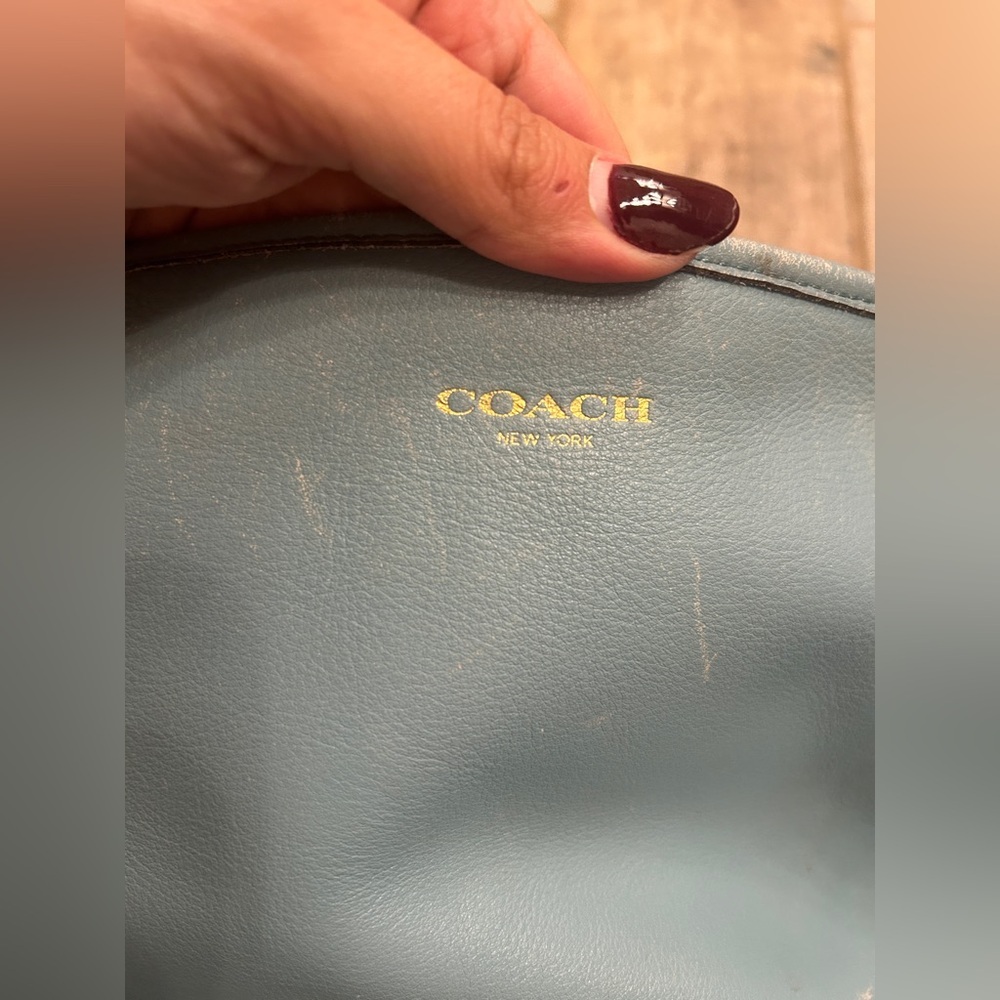 Coach Slate Blue Leather Crossbody Bag- See Pics - Picture 12 of 12